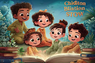 do children story book illustration and children book cover