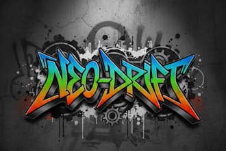 create typography urban graffiti logo for street style