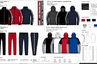 create clothing tech packs for activewear streetwear gym wear and fashion brands