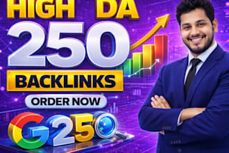 create powerful 250 backlinks for google top ranking, website seo expert