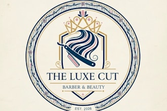 do unique barber and beauty saloon logo for your business