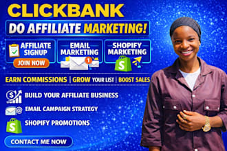do affiliate marketing, affiliate signup, email and shopify marketing