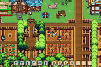 create pixel art tileset, asset, tilemap, pixel background, for 2d indie game
