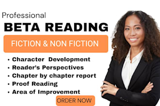 beta read your manuscript and provide a professional reader report