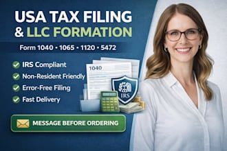 file USA annual taxes return filling form 1040 1065 1120 5472 llc formation tax