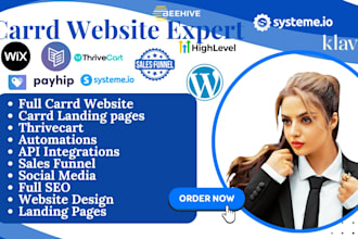 build a high converting carrd website landing page wix klaviyo tilda kajabi card