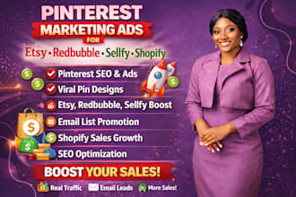 pinterest marketing ads for etsy shop redbubble store selify boost shopify sales