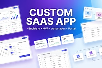 build bubble io mvp, saas app, dashboard, client portal