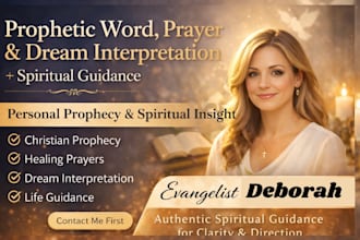 deliver prophetic word, prayer, dream interpretation and spiritual guidance