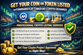 do professional coin listing on coinmarketcap, coingecko and exchanges