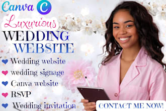 design wedding invitation website canva website save the date rsvp signage bday