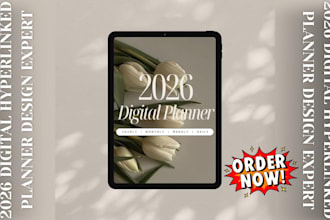design digital hyperlinked planner,minimalist digital planner,2026 planner