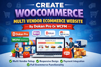 create woocommerce multi vendor ecommerce website by dokan pro or wcfm