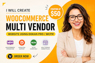 create woocommerce multi vendor ecommerce website by dokan pro or wcfm