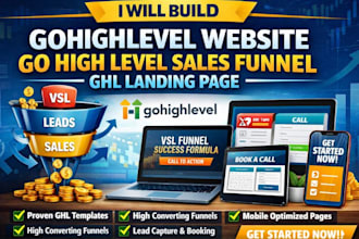 build gohighlevel vsl funnel ghl template design ghl landing page ghl expert