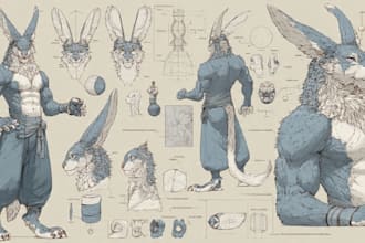 draw furry art, furry oc, fursona, anthro, reference sheet , avatar, sfw, nsfw