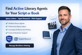 find active literary agent for your fiction movie script query submission query