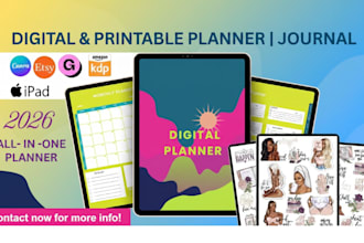 do editable digital planner etsy digital planner, canva digital planner design
