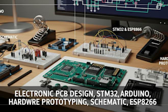 do electronic pcb design, stm32, arduino, hardware prototyping, schematic, esp82