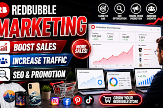 do redbubble marketing, ecommerce marketing, website promotion to boost traffic