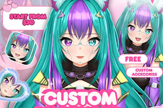draw pngtuber and giftuber for streaming twitch and youtube, png tuber live 2d