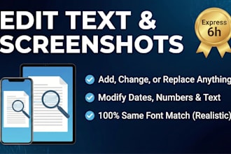 editable text, add, changes, replace anything screenshot or image in 1 hour