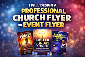 design a professional church flyer or event flyer