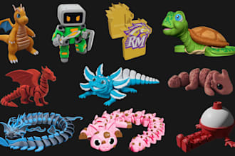 sculpt 3d articulated toy, flexi toy and fidget toy stl file ready to print