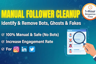 manually identify, remove, unfollow bot follower on instagram, linkedin, twitter