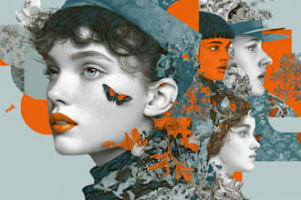 design unique digital collage art illustration