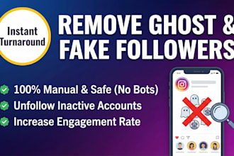 manually remove fake followers, and unfollow bots accounts on instagram