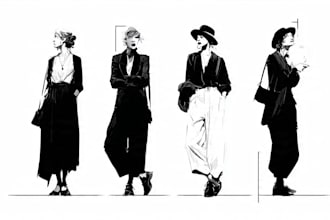 draw simple black and white illustration
