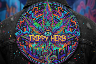 do a trippy or urban weed apparel cannabis logo