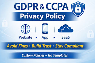 write a gdpr and ccpa complaint privacy policy contract for your website or app