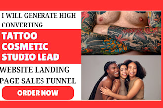 generate tattoo piercing cosmetic studio lead and build website