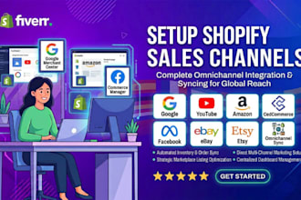 setup shopify sales channel google youtube amazon cedcommerce facebook ebay etsy