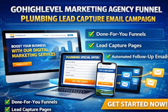 design ghl marketing agency ghl plumbing funnel ghl lead capture email campaign