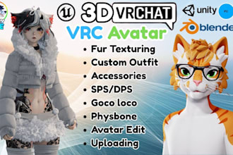 edit vrchat avatar vr avatar commission 3d avatar model avi outfit vr character