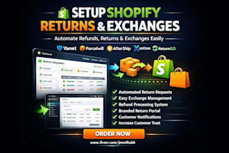 setup shopify return and exchanges yanet parcelwill aftership xcotton returngo