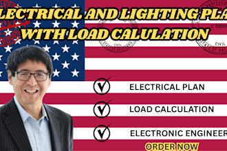 design electrical and lighting plans with panel schedule and load calculations