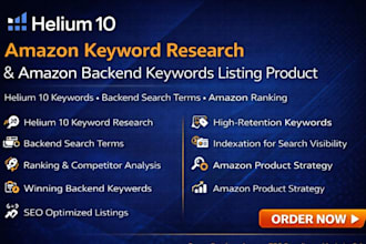 set helium10 amazon keyword research write amazon backend search listing product
