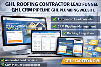 create ghl roofing contractor website ghl plumbing lead funnel  ghl CRM pipeline