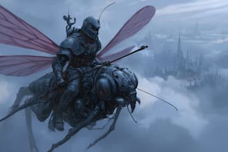 make sci fi character illustration or fantasy sci fi art