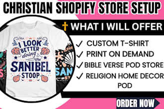 set up a shopify print on demand store for christian brands