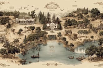 draw a custom map illustration, destination wedding map
