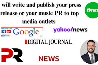 write and publish your press release or your music PR to top media outlets