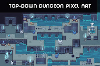 create rpg maker pixel art tileset tilemap top down 2d game environment assets