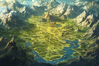 do fantasy map illustration