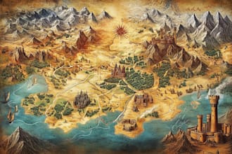 do fantasy map illustration