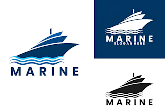 make a unique marine, boat, yacht and shipping logo design